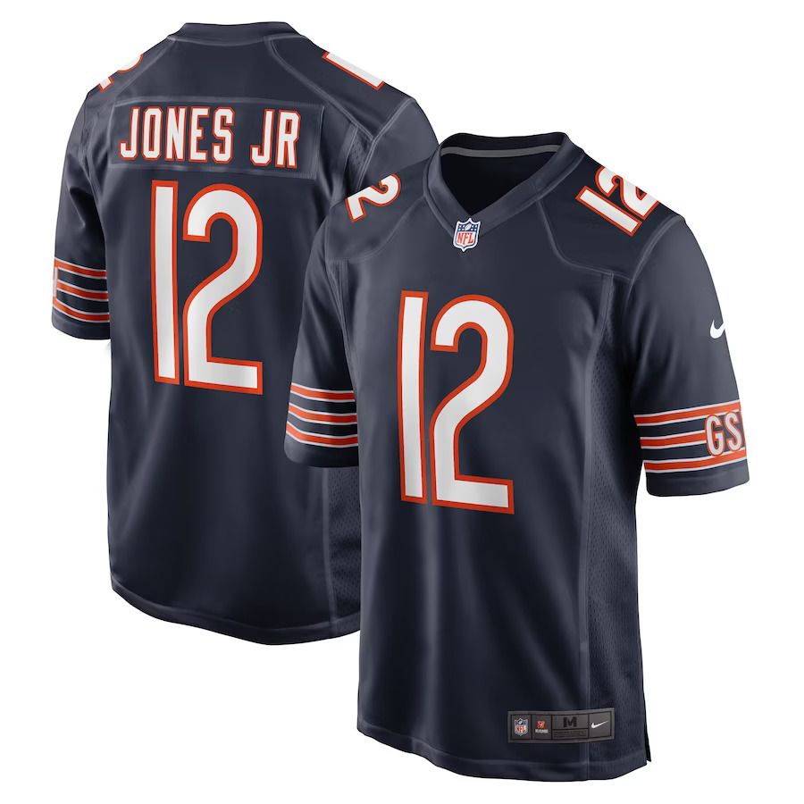 Men Chicago Bears #12 Velus Jones Jr. Nike Navy Game Player NFL Jersey